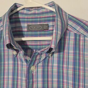 Talbots Mens Pastel Plaid XL Shirt Long Sleeve Button Down Preppy Coastal